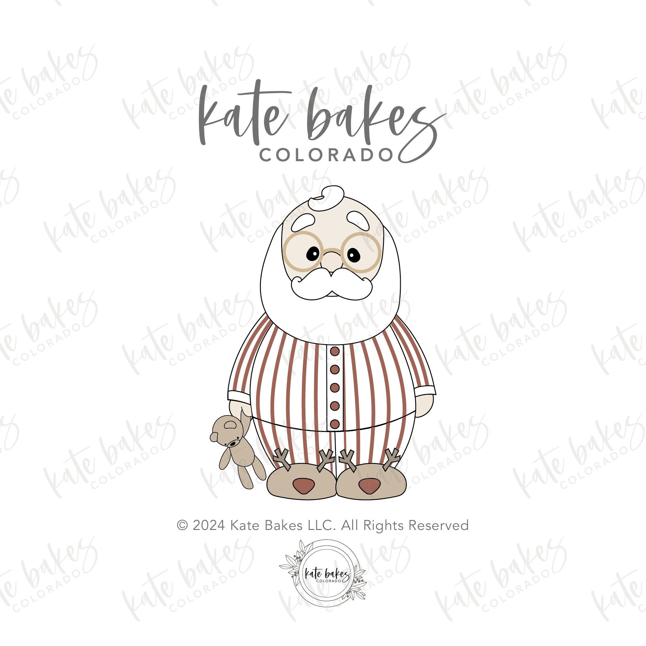 Cortador de galletas de Papá Noel en pijama