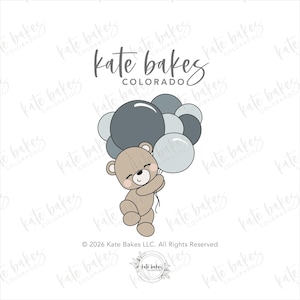 Bear with Balloons Cookie Cutter