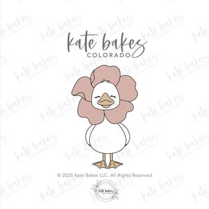 Silly Goose with Flower Petals Cookie Cutter