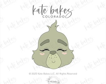 Grumpy Green Guy Face Cookie Cutter