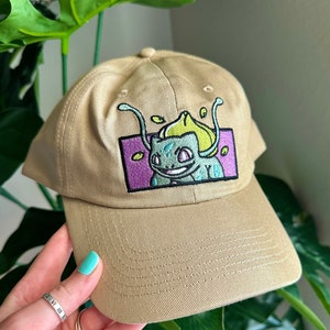 Bulbasaur Anime Baseball Hat, Cool Hats, Gifts for Him, Father&#39;s Day Gifts, Birthday Christmas, Dad Hat, Gaming, Gamer, Gifts for Her, Grass