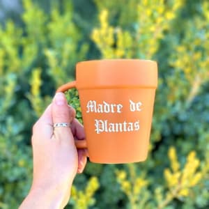 Madre de Plantas terracotta lookalike plantenmok, keramische koffietheemok, vetplanten, plantenbakken, cadeau moeder, verjaardag, Moederdag, boho