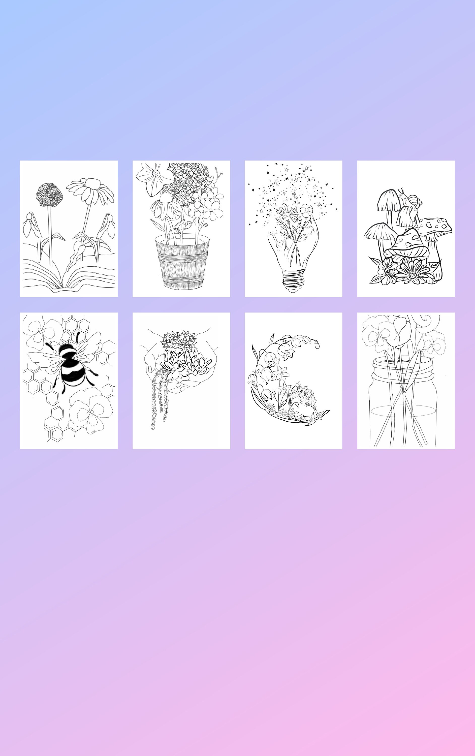 Enchanted Garden Coloring Pages Etsy