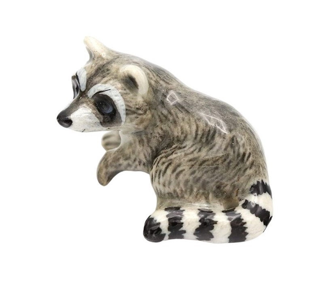 Hand-painted Miniature Porcelain Raccoon Figurine 27094 - Etsy