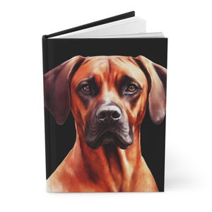 A Hardcover Journal Notebook Diary with Rhodesian Ridgeback Dog Art