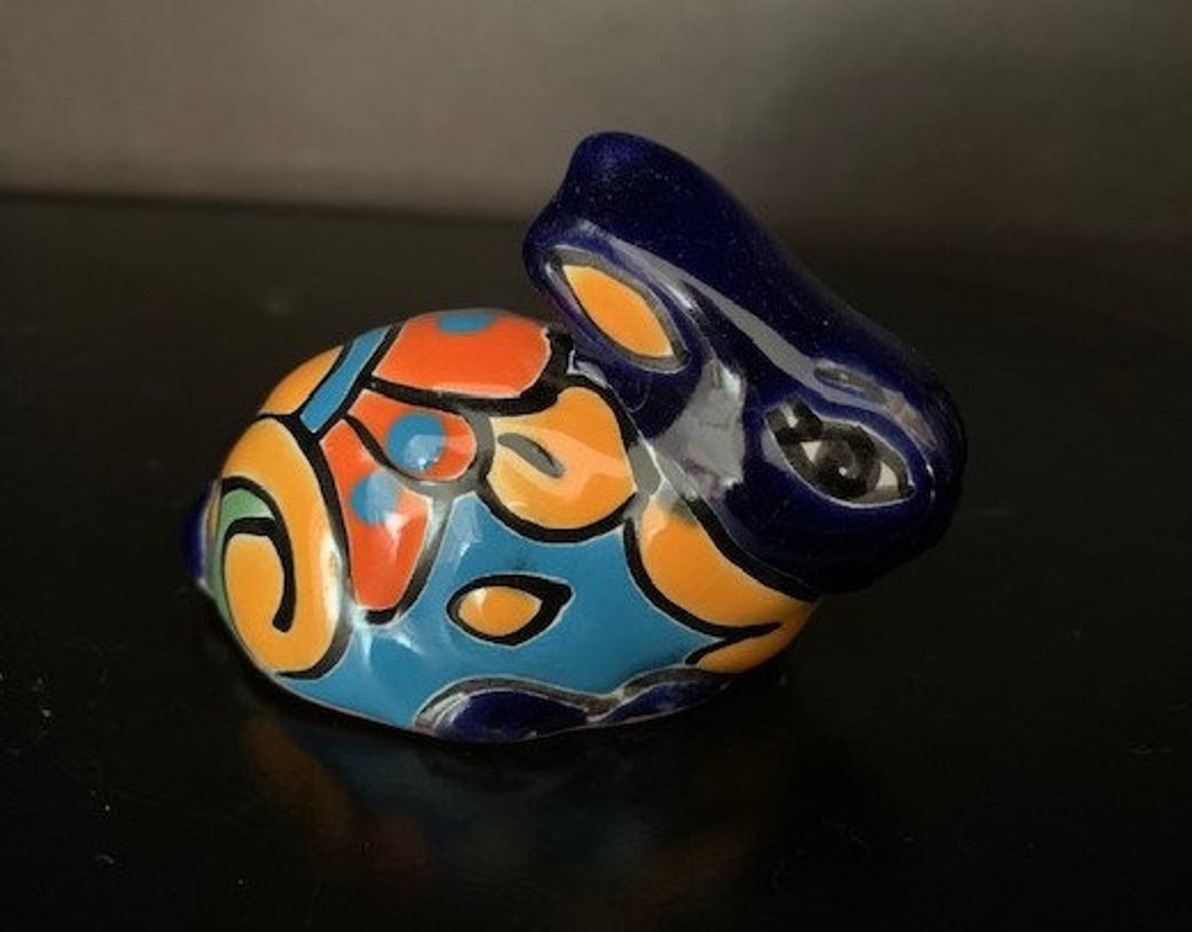 Authentic Talavera Mini Rabbit Figure – Cobalt Blue - Etsy