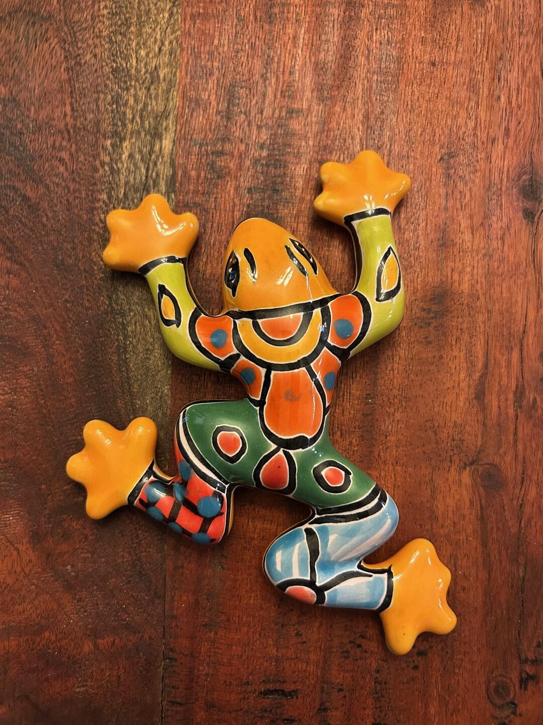 Hand-painted Talavera “splat” Frog, Medium Yellow 31697 - Etsy