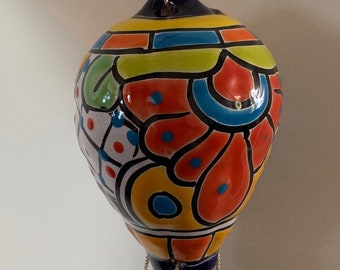 Small Authentic Talavera Ceramic Hot Air Balloon – Indoor/Outdoor