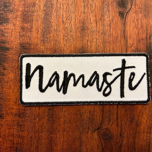 Embroidered Iron-On/Sew-On “Namaste” Patch Emblem Applique 29919