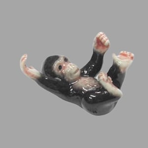 Hand-Painted Miniature Porcelain Chimpanzee Monkey Figurine 27064