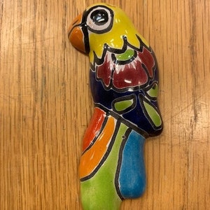 Authentic Hand-Painted Talavera Parrot Ornament