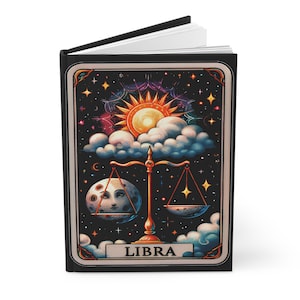 Libra Zodiac Hardcover Journal, Daily Diary, Gift for Libras, Horoscope Notebook