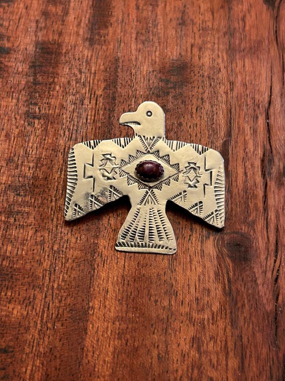 Marvelous Vintage Native American Navajo Sterling Silver Eagle Tie Pin Marvelous Vintage Native American Navajo Sterling Silver Eagle Tie Pin