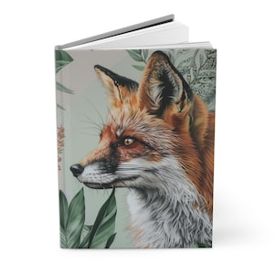 Elegant Fox Hardcover Journal - Nature Inspired, Writer&#39;s Notebook, Gift for Animal Lovers, Eco-friendly Diary, Travel Journal,