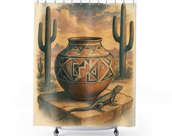 Southwest Desert-Themed Shower Curtain