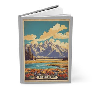Grand Teton National Park Hardcover Notizbuch, Naturliebhaber Notizbuch, Reisetagebuch, Wanderer Notizbuch
