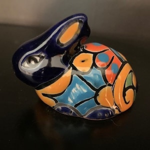 Authentic Talavera Mini Rabbit Figure Cobalt Blue - Etsy