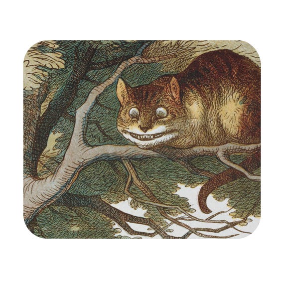 Mouse Pad (rectangle) of Alice in Wonderland's Cheshire Cat - Etsy