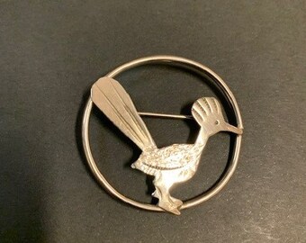 ヴィンテージ ナバホ族 ターコイズ ロードランナー バード シルバー