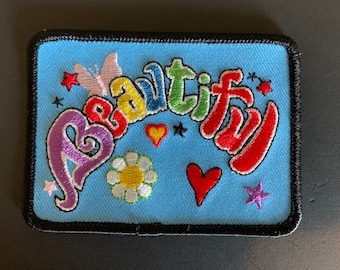 Embroidered Sew-On Patch Emblem – “Beautiful”