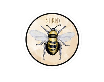 Bee-Themed Vinyl Decal with "Bee Kind"