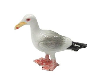 手描きの陶器製カモメの置物：海岸の鳥の装飾セット - Etsy 日本