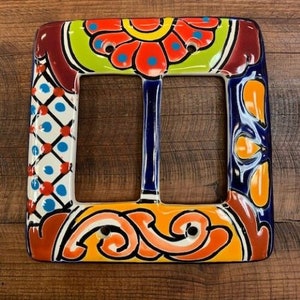 Authentic Hand-Painted Talavera Light Switch Plate Cover – Double Rocker