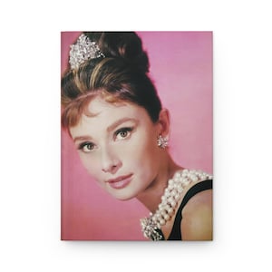 Elegant Audrey Hepburn Hardcover Journal, Notebook Diary
