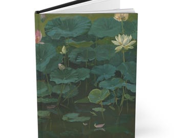 Hardcover Journal Notebook Diary with "Buddha's Flowers" Art Cover