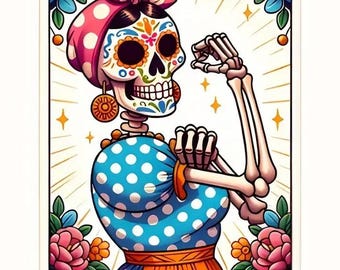 4-Color Iron-On Transfer of La Chingona (Latina Badass) for Clothing, Bags, Accessories 29544