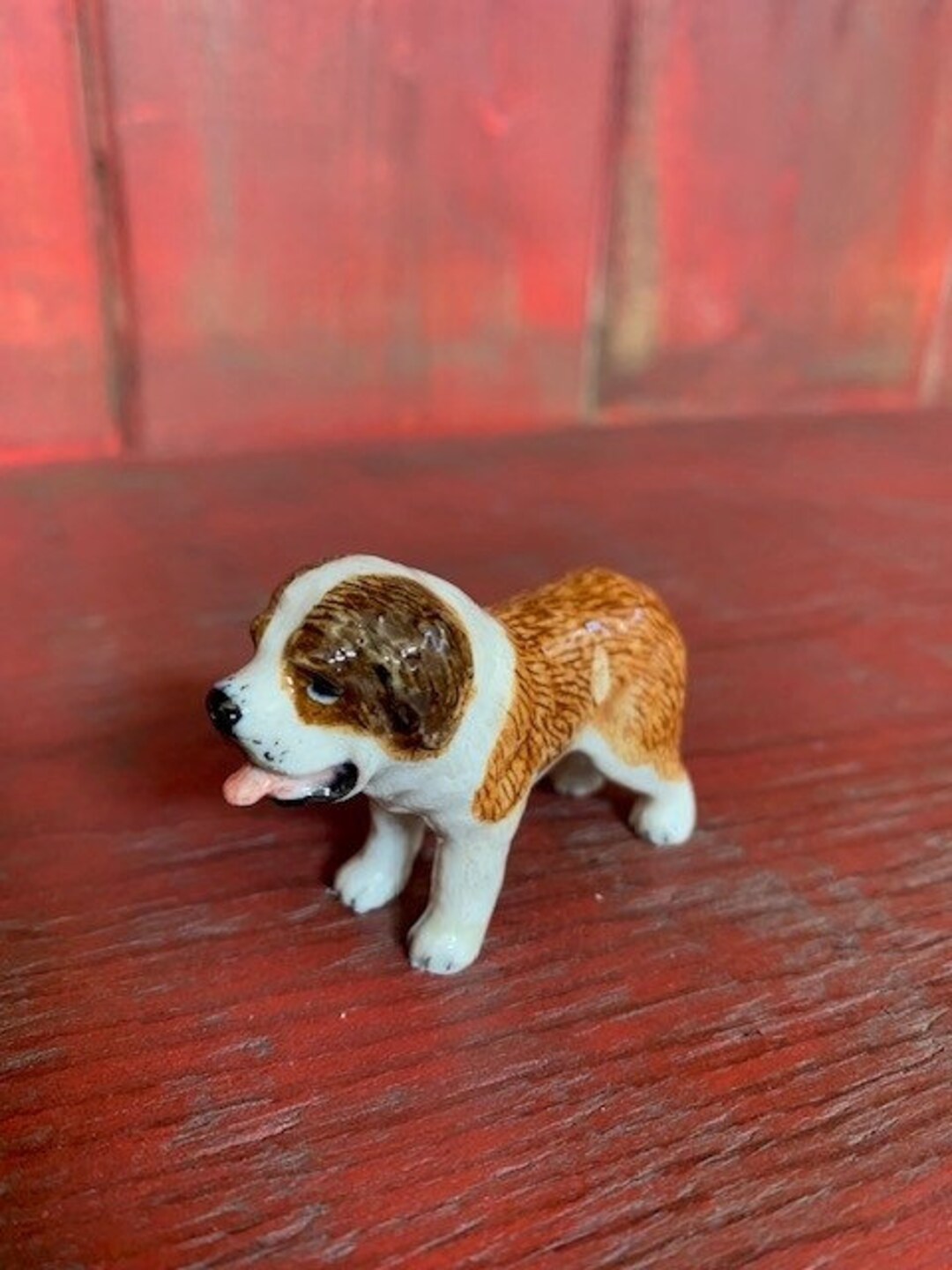 ミニチュア手描き磁器セントバーナード犬 28349 - Etsy 日本