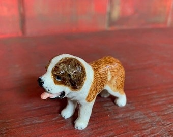 ミニチュア手描き磁器セントバーナード犬 28349 - Etsy 日本