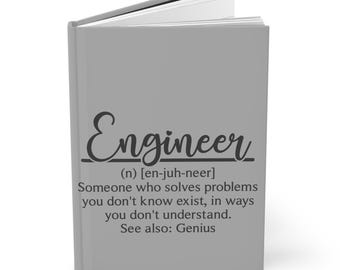 Diario de definición de ingeniero, regalo perfecto para ingenieros, cuaderno de trabajo, diario diario
