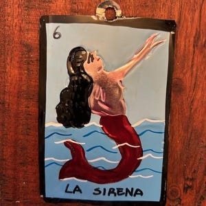 Handgetönte Figur aus Zinn der Loteria “la Sirena” Die Sirene 29063