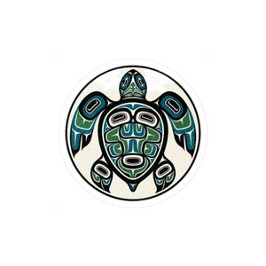 Dekal med djurmotiv från Stillahavsnordvästra/nordvästkusten, inspirerat av Haida