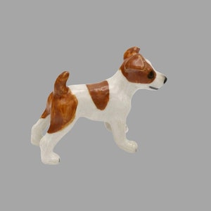 Hand-Painted Miniature Porcelain Jack Russell Dog Figurine 27061