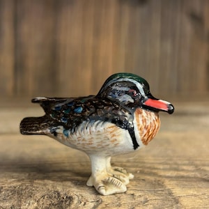 Hand-Painted Miniature Porcelain Wood Duck 28729