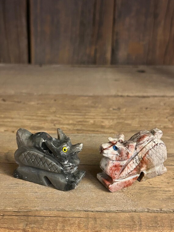 Hand-carved Miniature Soapstone Dragon 29449 - Etsy