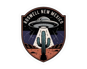 Adesivo in vinile Roswell New Mexico con UFO