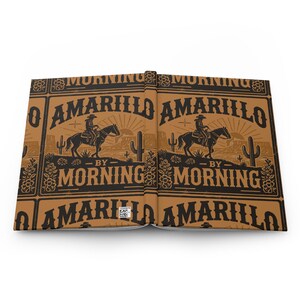 Diario de tapa dura con temática del Oeste "Amarillo By Morning", cuaderno con diseño vaquero, diario rústico para escribir, regalo para amantes de la música country. imagen 4