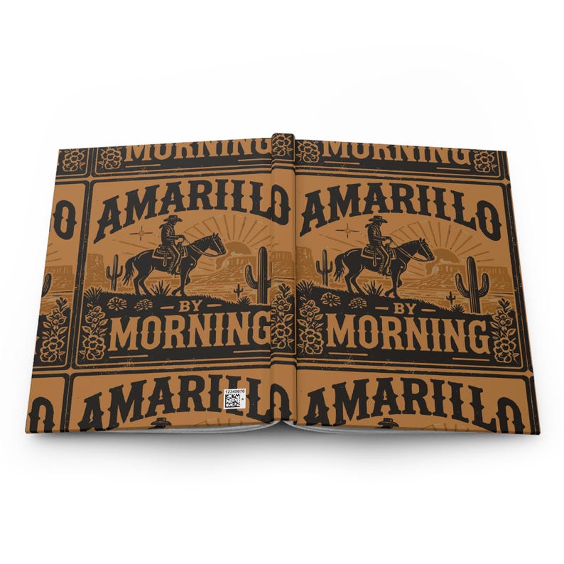 Diario de tapa dura con temática del Oeste "Amarillo By Morning", cuaderno con diseño vaquero, diario rústico para escribir, regalo para amantes de la música country. imagen 4