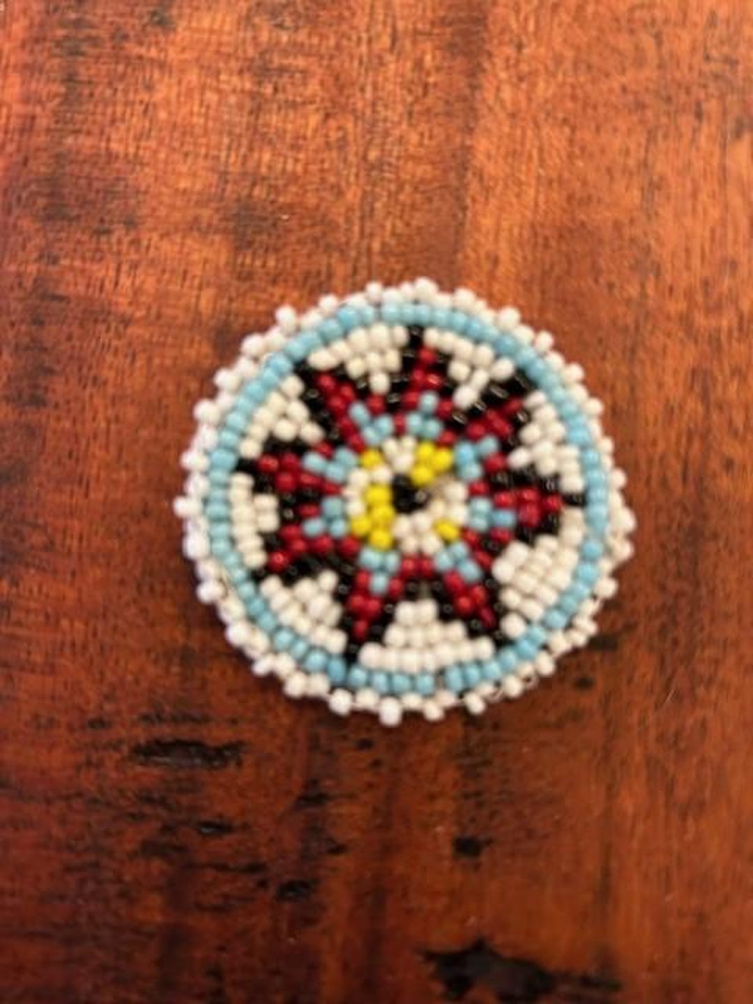 Coin Embroidered Patch Hand-beaded “coin” Patch Emblem Applique in a Southwest Starburst ...