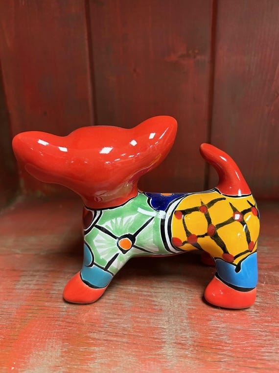 Hand-painted Talavera Chihuahua Dog in Tomato Red 29217 - Etsy