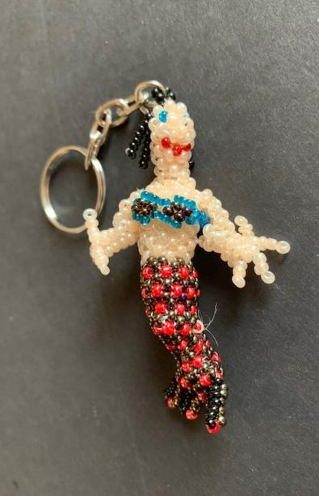 Hand-beaded Mermaid Keyring Keychain Zipper Pull 23504 - Etsy