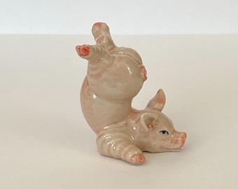手作りの陶器製豚の置物セット：素朴な農家風インテリア - Etsy 日本