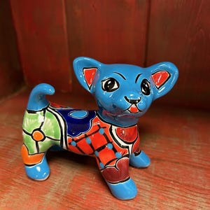 Chihuahua Talavera peint à la main en turquoise 29216
