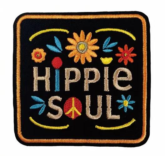 Toppa termoadesiva Good Vibes ricamata Hippie anni '60 con messaggio positivo - Italia