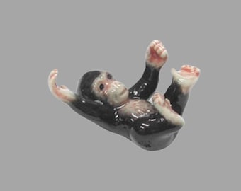 Hand-Painted Miniature Porcelain Chimpanzee Monkey Figurine 27064