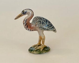 Figura de porcelana de garza azul pintada a mano – 24983