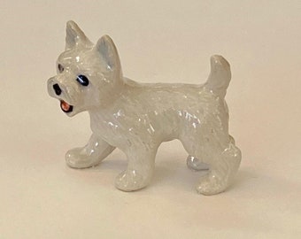 Hand-Painted Miniature West Highland “Westie” Terrier Porcelain Figurine – 24977